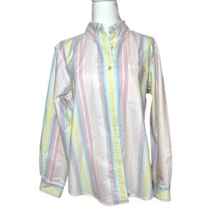 L.L. Bean Multicolor Striped Shirt medium